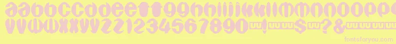 フォントAragones – ピンクのフォント、黄色の背景