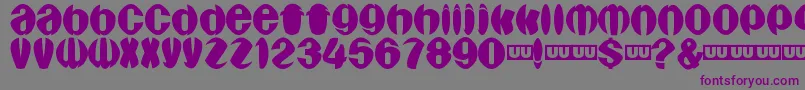 フォントAragones – 紫色のフォント、灰色の背景