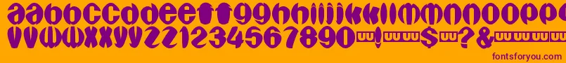 Aragones Font – Purple Fonts on Orange Background