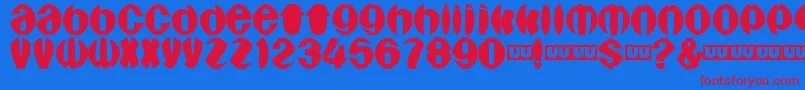 Aragones Font – Red Fonts on Blue Background