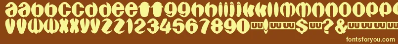 Aragones-fontti – keltaiset fontit ruskealla taustalla