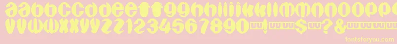 Aragones Font – Yellow Fonts on Pink Background