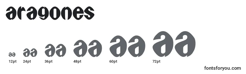 Размеры шрифта Aragones