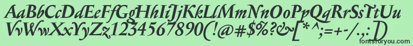 フォントSerapionProBoldItalic – 緑の背景に黒い文字