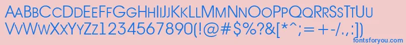 Czcionka AAvantetitlercpsupcLight – niebieskie czcionki na różowym tle