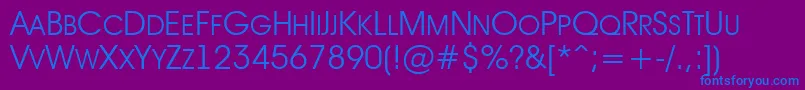 フォントAAvantetitlercpsupcLight – 紫色の背景に青い文字