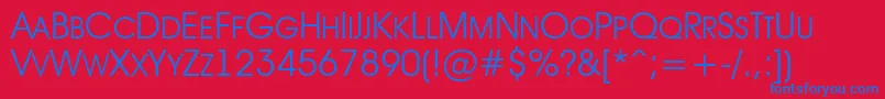 フォントAAvantetitlercpsupcLight – 赤い背景に青い文字