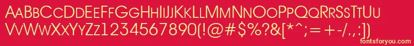 AAvantetitlercpsupcLight Font – Yellow Fonts on Red Background