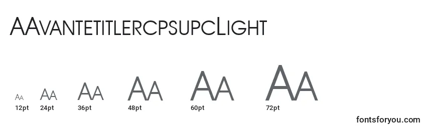 Размеры шрифта AAvantetitlercpsupcLight