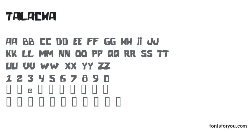 Talachaフォント–アルファベット、数字、特殊文字