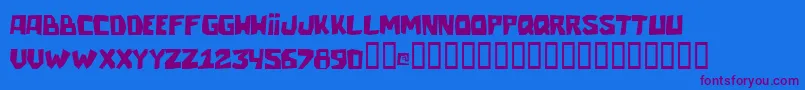 Talacha-Schriftart – Violette Schriften auf blauem Hintergrund