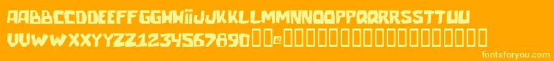 フォントTalacha – オレンジの背景に黄色の文字