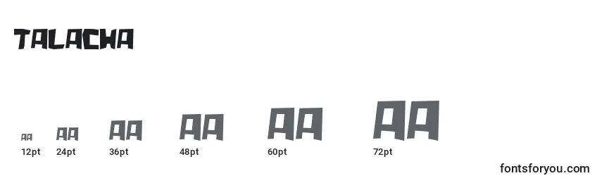 Größen der Schriftart Talacha