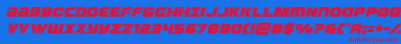 フォントOzdaacadital – 赤い文字の青い背景