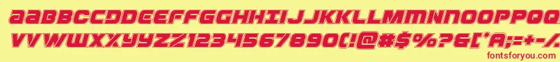 Ozdaacadital Font – Red Fonts on Yellow Background