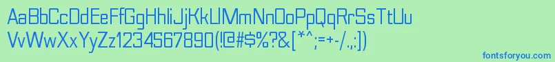 NesobritescRegular Font – Blue Fonts on Green Background
