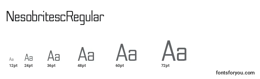 Размеры шрифта NesobritescRegular