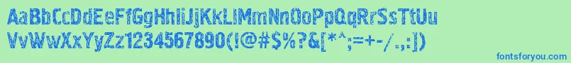 Pollock3ctt Font – Blue Fonts on Green Background