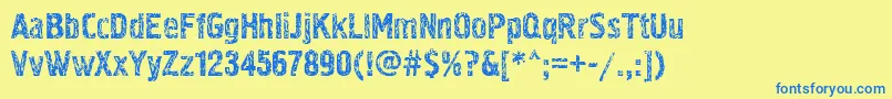 Pollock3ctt Font – Blue Fonts on Yellow Background