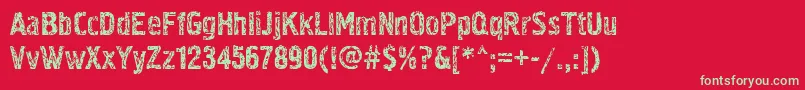 Pollock3ctt Font – Green Fonts on Red Background