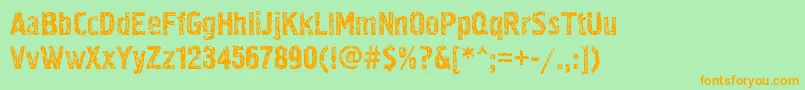 Pollock3ctt Font – Orange Fonts on Green Background