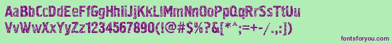 Pollock3ctt Font – Purple Fonts on Green Background