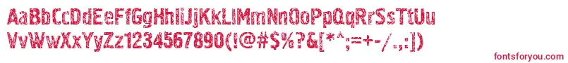 Pollock3ctt-Schriftart – Rote Schriften auf weißem Hintergrund