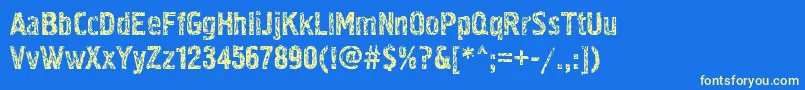 Pollock3ctt Font – Yellow Fonts on Blue Background