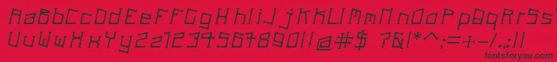 フォントArdeckItalic – 赤い背景に黒い文字