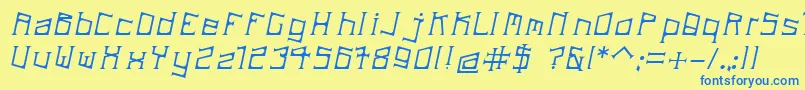 ArdeckItalic Font – Blue Fonts on Yellow Background