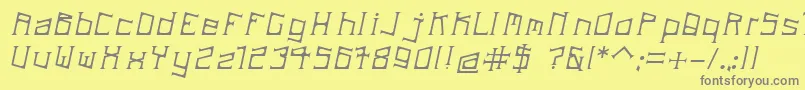 フォントArdeckItalic – 黄色の背景に灰色の文字