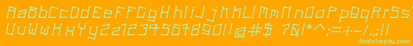 ArdeckItalic-Schriftart – Grüne Schriften auf orangefarbenem Hintergrund