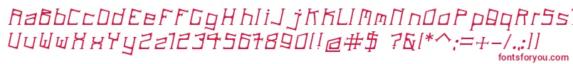 フォントArdeckItalic – 白い背景に赤い文字