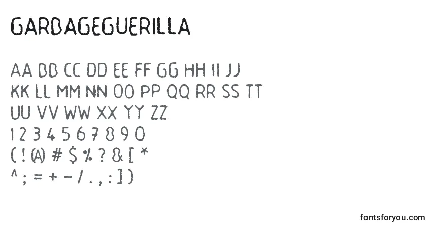 Шрифт GarbageGuerilla – алфавит, цифры, специальные символы