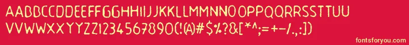 GarbageGuerilla Font – Yellow Fonts on Red Background