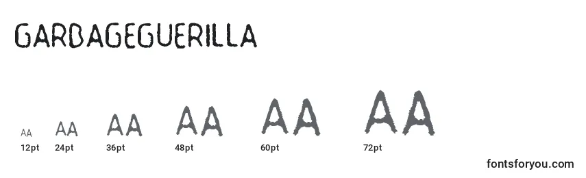 Размеры шрифта GarbageGuerilla