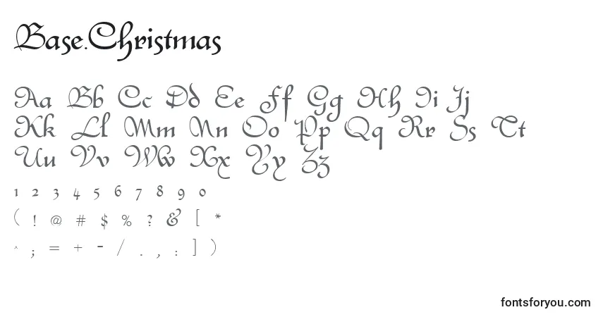 Schriftart Base.Christmas – Alphabet, Zahlen, spezielle Symbole