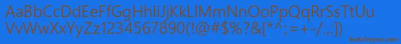 フォントSegoeUiSemilight – 茶色の文字が青い背景にあります。