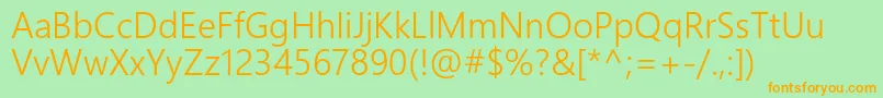 SegoeUiSemilight Font – Orange Fonts on Green Background