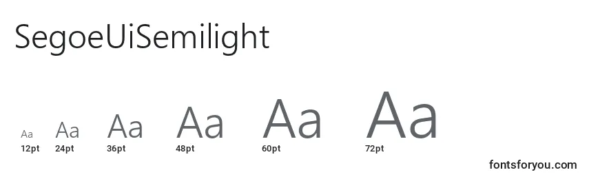 Размеры шрифта SegoeUiSemilight