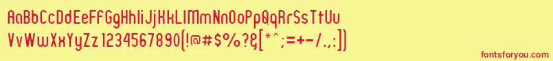 ZillahModernThin Font – Red Fonts on Yellow Background