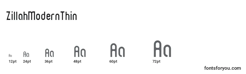 ZillahModernThin Font Sizes