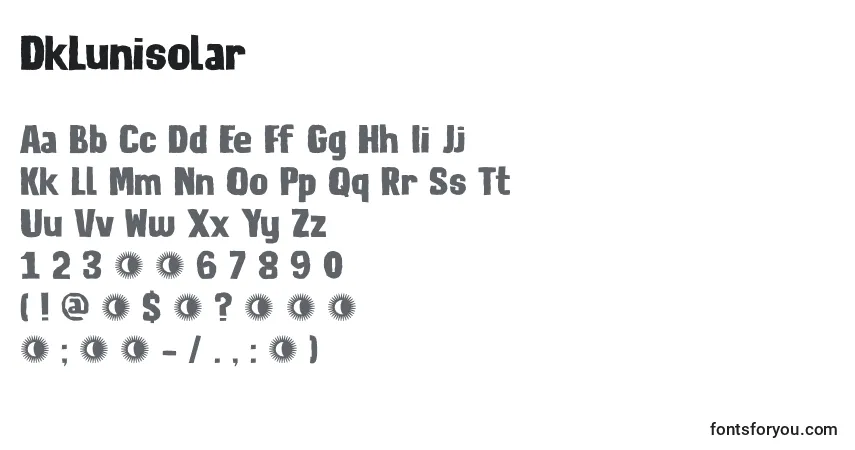 A fonte DkLunisolar – alfabeto, números, caracteres especiais
