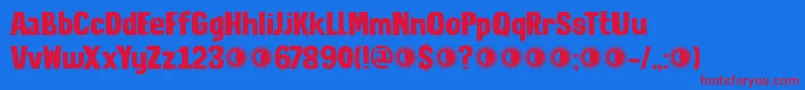DkLunisolar-Schriftart – Rote Schriften auf blauem Hintergrund