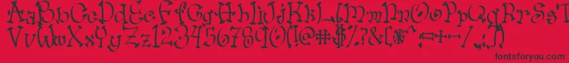 Wacko Font – Black Fonts on Red Background