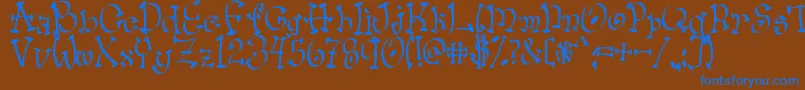 Wacko Font – Blue Fonts on Brown Background