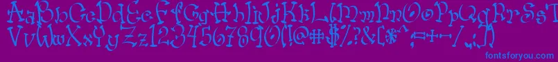 Wacko Font – Blue Fonts on Purple Background