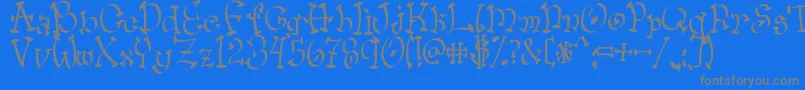 フォントWacko – 青い背景に灰色の文字