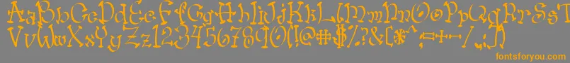 More about Wacko Font Wacko Font – Orange Fonts on Gray Background