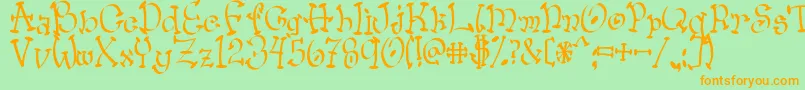 Шрифт Wacko – оранжевые шрифты на зелёном фоне